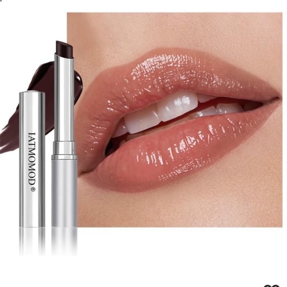 IATMOMOD Black Honey Lipstick Sheer Glossy Moisturizing Lip Balm Silver Tube